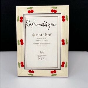 Natalini - ‘Cherries’ wood frame. 4“ x 6“. NWT. Firm!